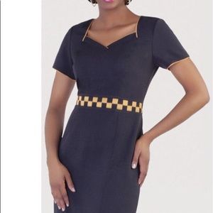 Black Dress with Satin Trim